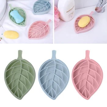 

Leaf shape Double layer Non-slip soap box bathroom organizer Double drain hole Toilet shower tray draining rack Wholesale-M18