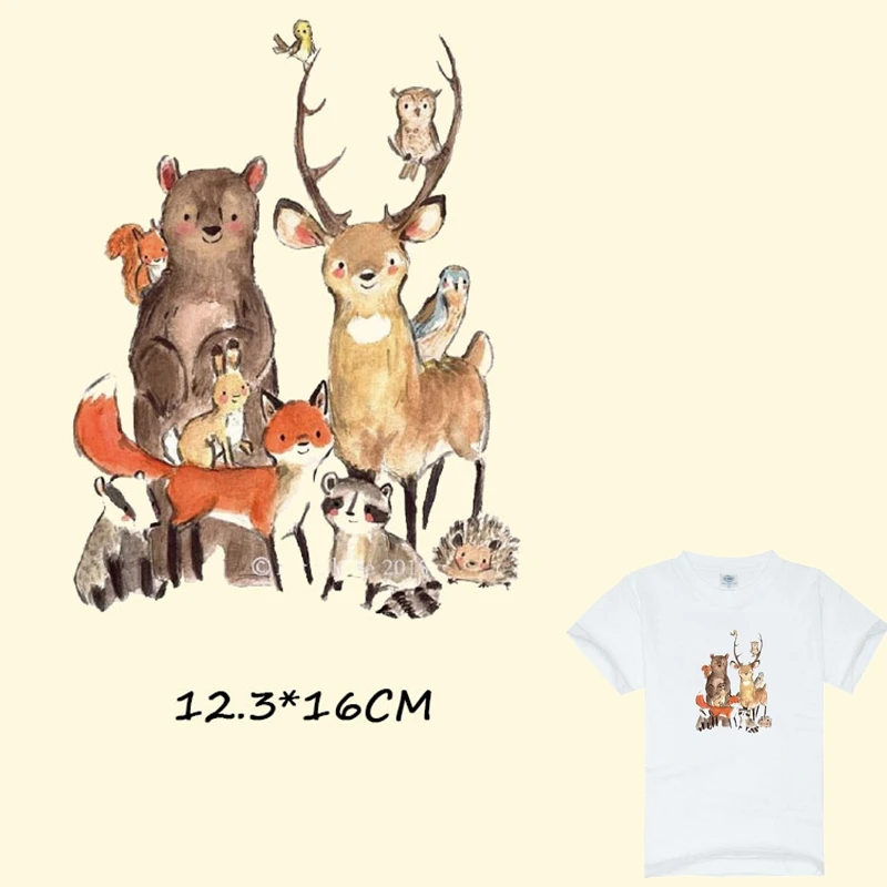Forest animals Patches For Clothing T shirt Dresses Sweater DIY Clothes
