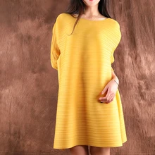 Miyake/ ; модная Однотонная футболка с рукавами реглан и круглым вырезом;