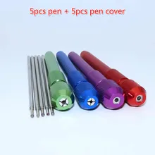 Besta 5 шт. Профессиональный эскиз татуировки ручка из нержавеющей стали маркер двойной ползунок ручка для перманентного макияжа маркер ручка