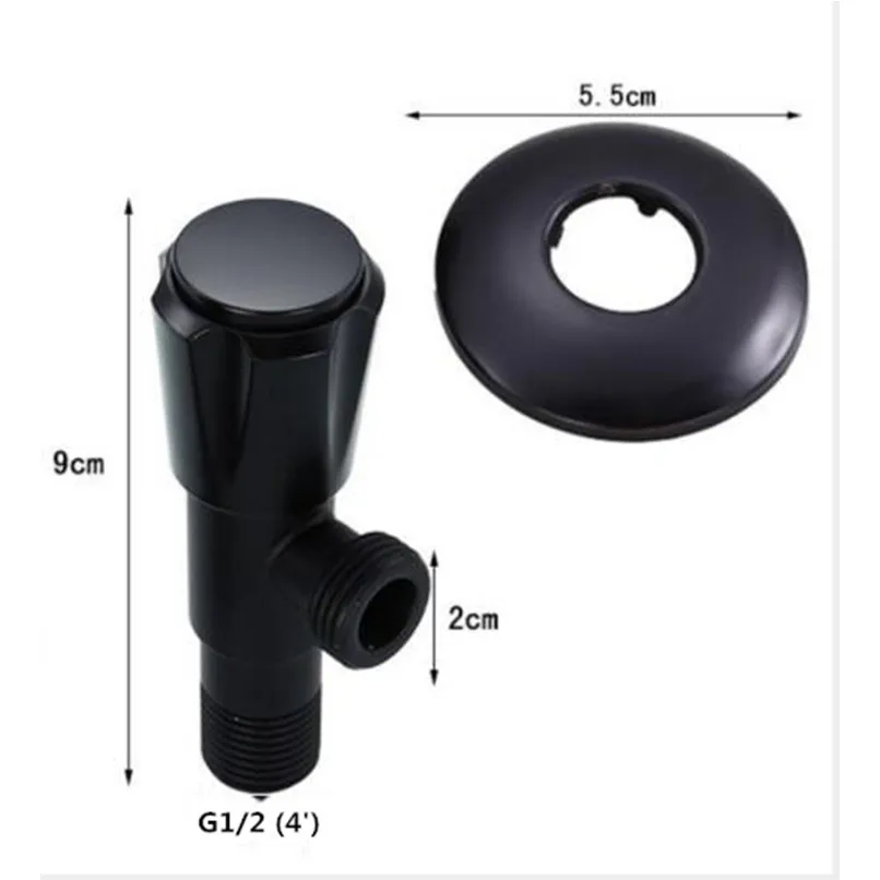G1/2 304 нержавеющая сталь черный треугольный клапан Европейский ванная комната кран горячей и холодной водозапорный кран водонагреватель Впускной водяной клапан