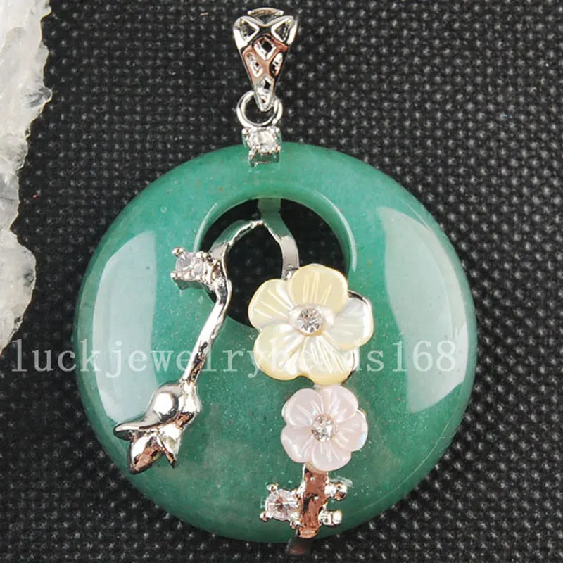 

Free Shipping Women Fashion Jewelry Aventurine Round Shell Flower Pendant bead C3500