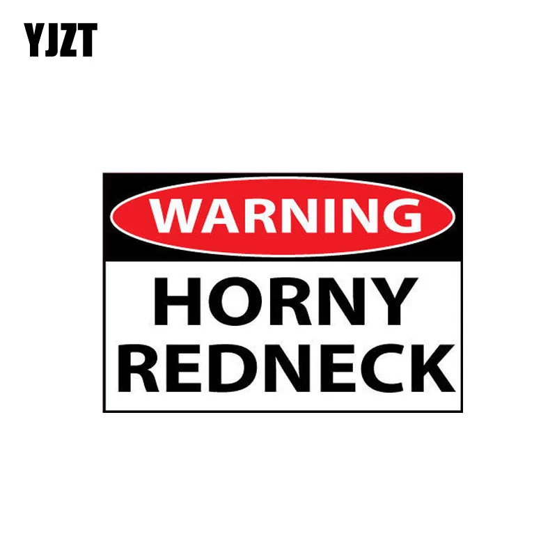 

YJZT 12.8CM*8.5CM Funny Warning Horny Redneck Away Car Sticker Decal PVC 12-0729