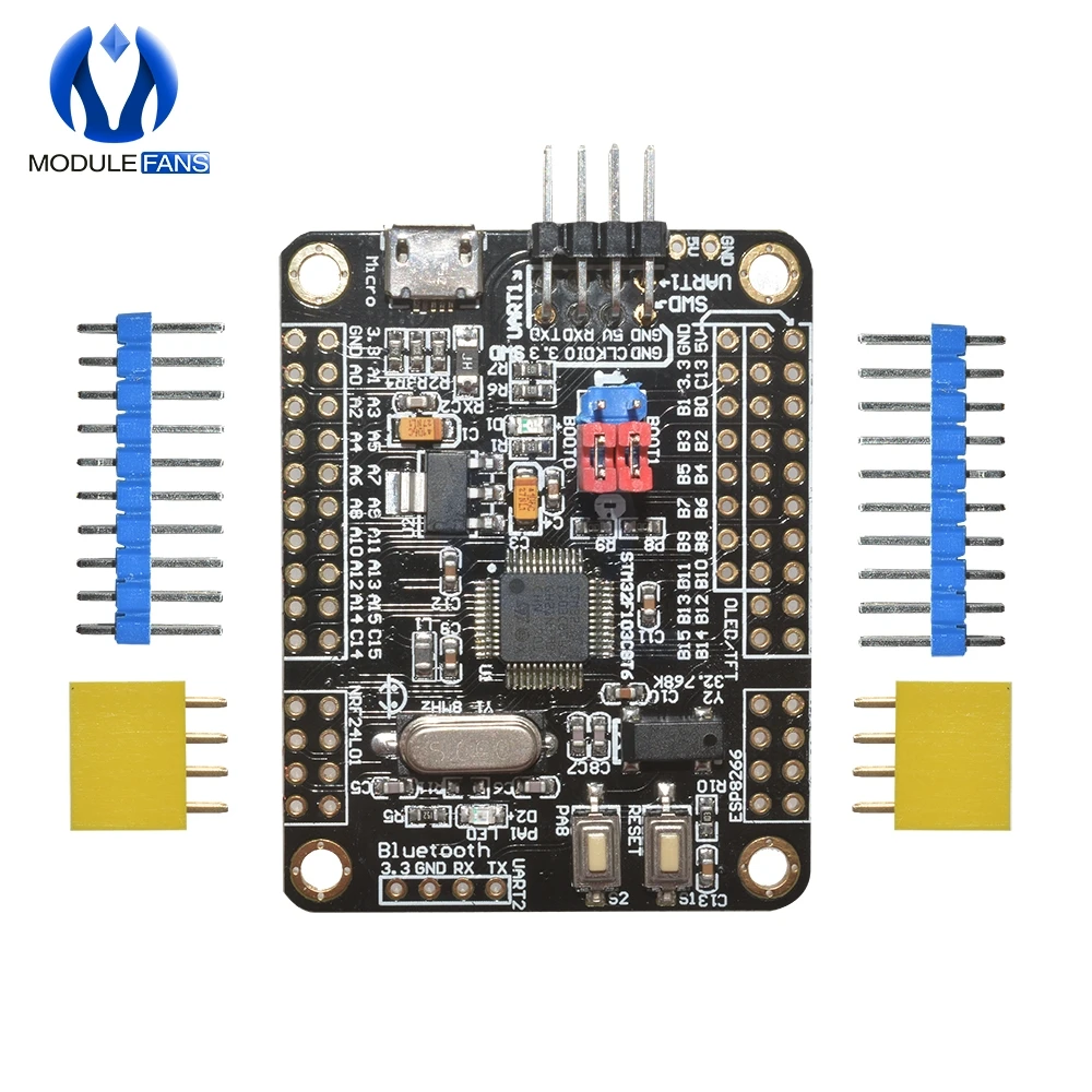 

STM32F103C8T6 ARM Mini system Development Board STM32 Development Core Board DC 5V WIFI ESP8266/NRF24L01/WS1053 W5500 interface
