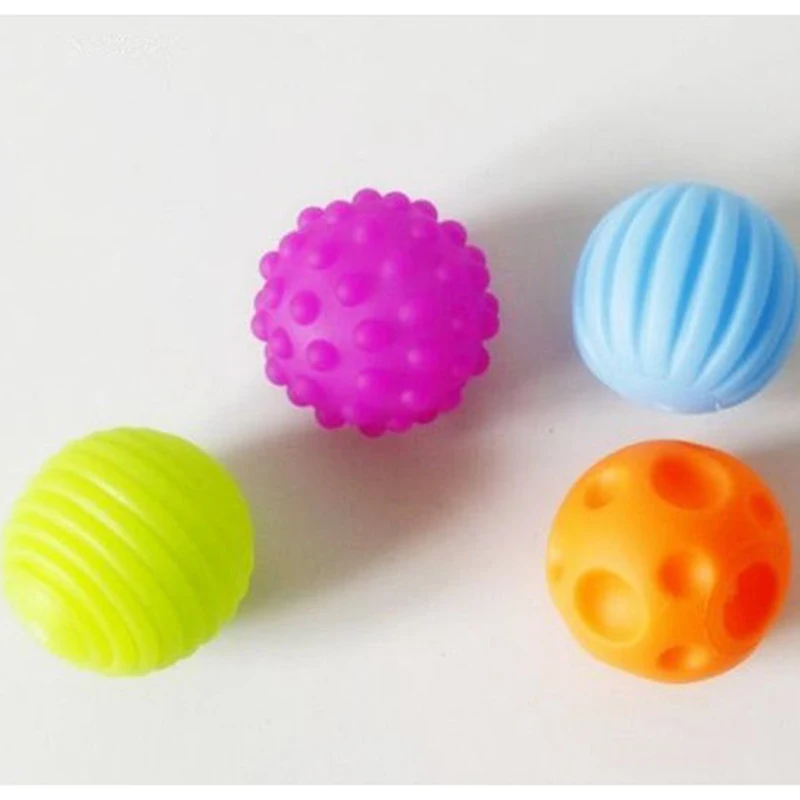 Детский мяч, сенсорная игрушка для ребенка, резиновая текстурированная, мульти тактильные ощущения, сенсорные игрушки, детские Обучающие массажные мягкие шарики - Цвет: 4PCS 019