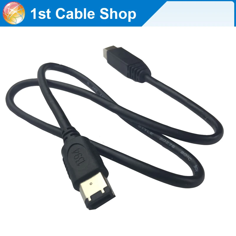 

FireWire 800 to FireWire 400 9 Pin to 6 Pin IEEE 1394B Cable cord 0.7M(copper conductor+foiling+AL braiding)