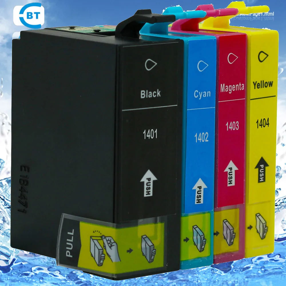 

4PCS Compatible epson 140 ink cartridge T1401 T1402 T1403 T1404  for TX560WD Workforce 60/545/625/630/633/645/840 printer