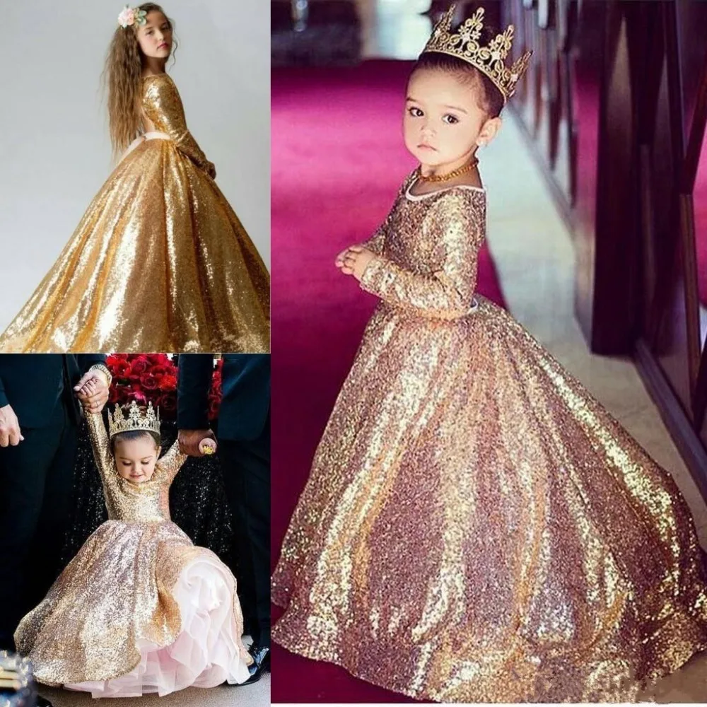 2018-gold-sequin-jewel-ball-gowns-girls-pageant-dresses-long-sleeves-formal-kids-party-gown-flower-girl-dresses-for-weddings-custom-made