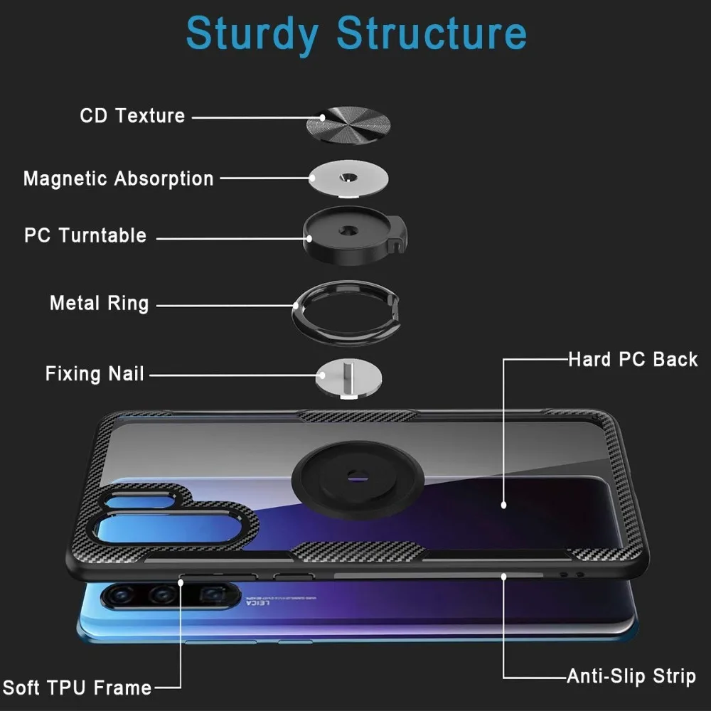 Case For Huawei P30 P20 Mate 20 Lite Pro Cover Ring Kickstand Silicone Case For Huawei Honor 20 10 Lite Pro 8X 8S 7X Play Cover (4)