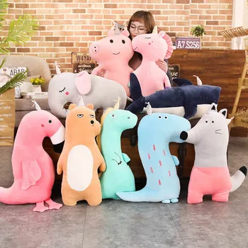 

Girls Plush Toys Girl Dinosaur Shark Stuffed Toy Boy Children Sofa Reading Pillow Cushion Birthday Gift For Girls Kids Pillows
