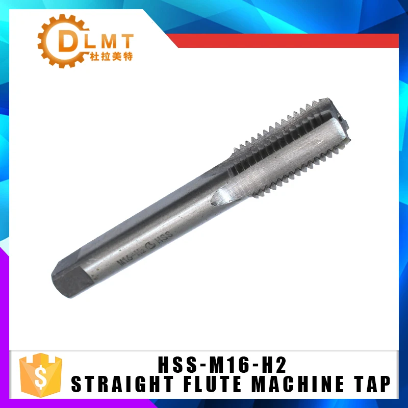 

2pc M16 Straight Flute Machine Screw Taps Thread H2 M16x1 M16X1.5 M16X2 Tap Bit High Speed Steel Threading Drill Bit Cutter Tool