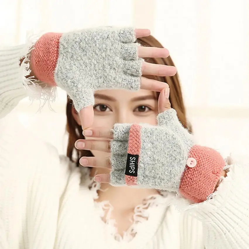 Muqgew красивые Для женщин девочек Вязание наручные пальцев рук На зиму; высокого качества Прихватки для мангала теплые новые Дышащие варежки
