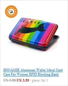 BONAMIE, чехол в розовую полоску для визиток, кредитных карт, брендовый Алюминиевый металлический кошелек для карт, защита от RFID, держатели для карт для мужчин и женщин