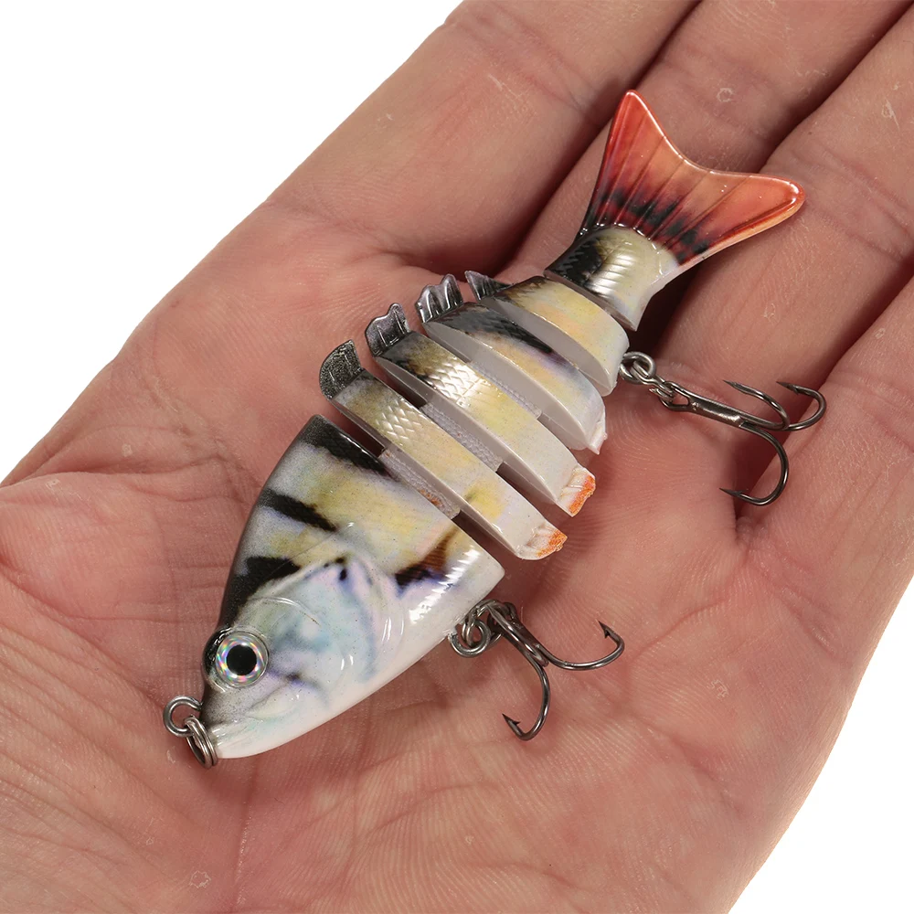 

6-segement Multi Jointed Fishing Lures 85mm 11g Life-like Lure Sea Minnow Crankbait Swimbait Isca Fishing Bait With Hooks Pesca
