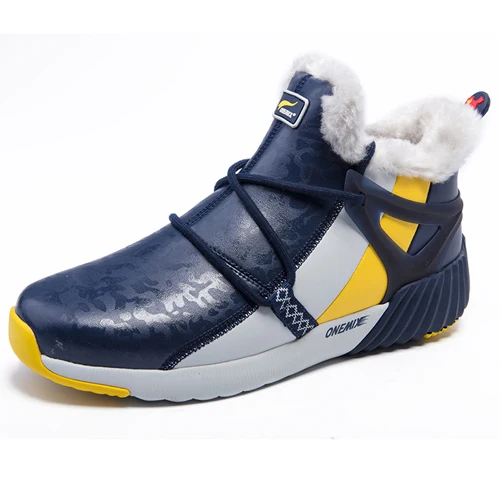 ONEMIX, зимние кроссовки для бега, мужские удобные ботинки, женские ботинки, теплые шерстяные кроссовки, уличная спортивная обувь унисекс - Цвет: BLUE GRAY-MEN