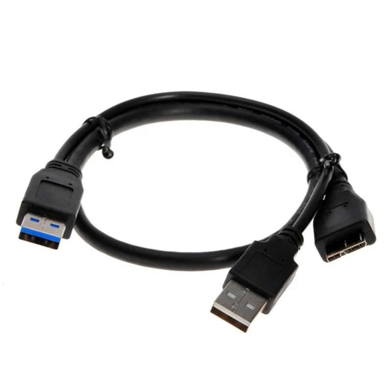 USB 3 0 двойная Мощность Y Форма 2 x Тип A к Micro B высокоскоростной кабель внешний