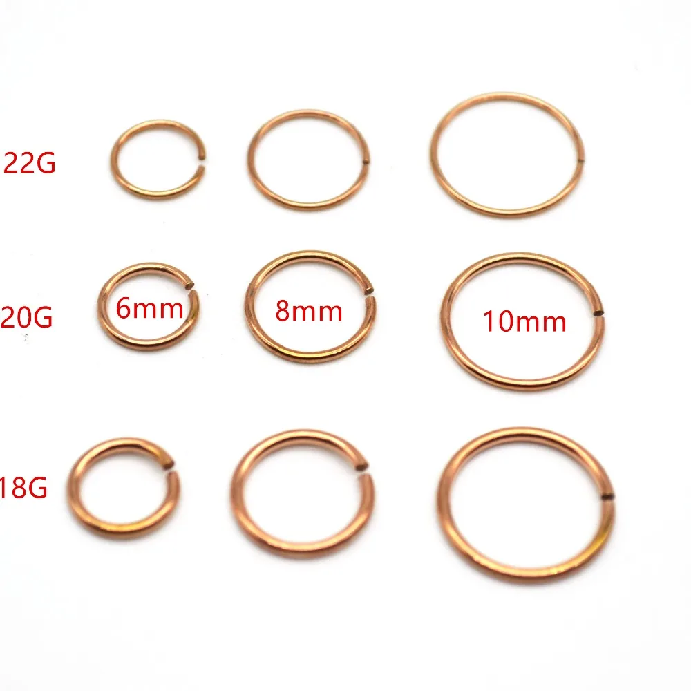 Aliexpress.com : Buy Rose Gold Hoop Nose Ring Fake Ear Clip 22G 20G 18