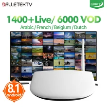 IPTV Europe French Arabic Box 1 Year QHDTV Netherlands UK Spain Q1304 Smart Android 7.1 France Belgium