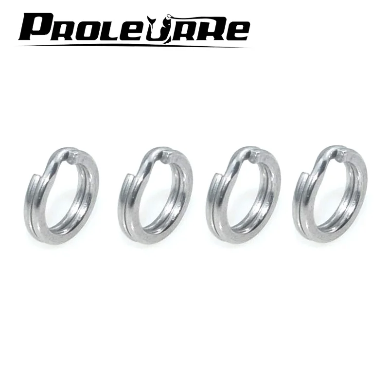 

Proleurre 100PCS Heavy Duty Stainless Steel Fishing Split Rings Lure Solid Ring Loop For Blank Crank Bait Connectors Tackle Tool