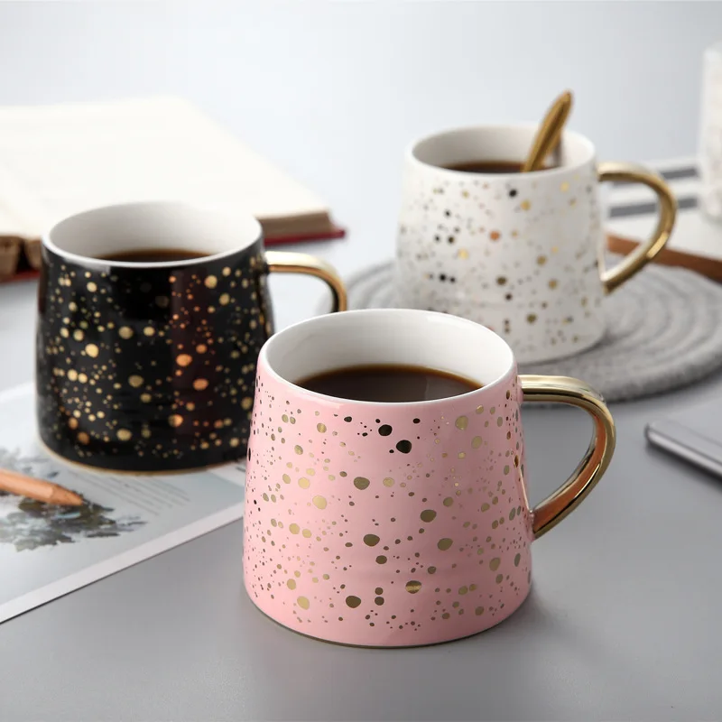 

Starry Sky Pattern Teacup Simple and Creative Mugs Drinkware Coffee Cup Ceramic Mug Set Creative Cafe Bar Breakfast Cup R370