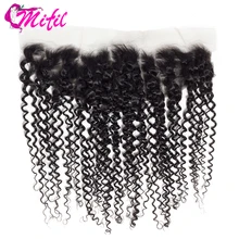 Mifil бразильские Remy человеческие волосы кудрявые Кудрявые Кружева Фронтальная 13X4 уха до уха Кружева Фронтальная застежка с детскими волосами 8-20 дюймов