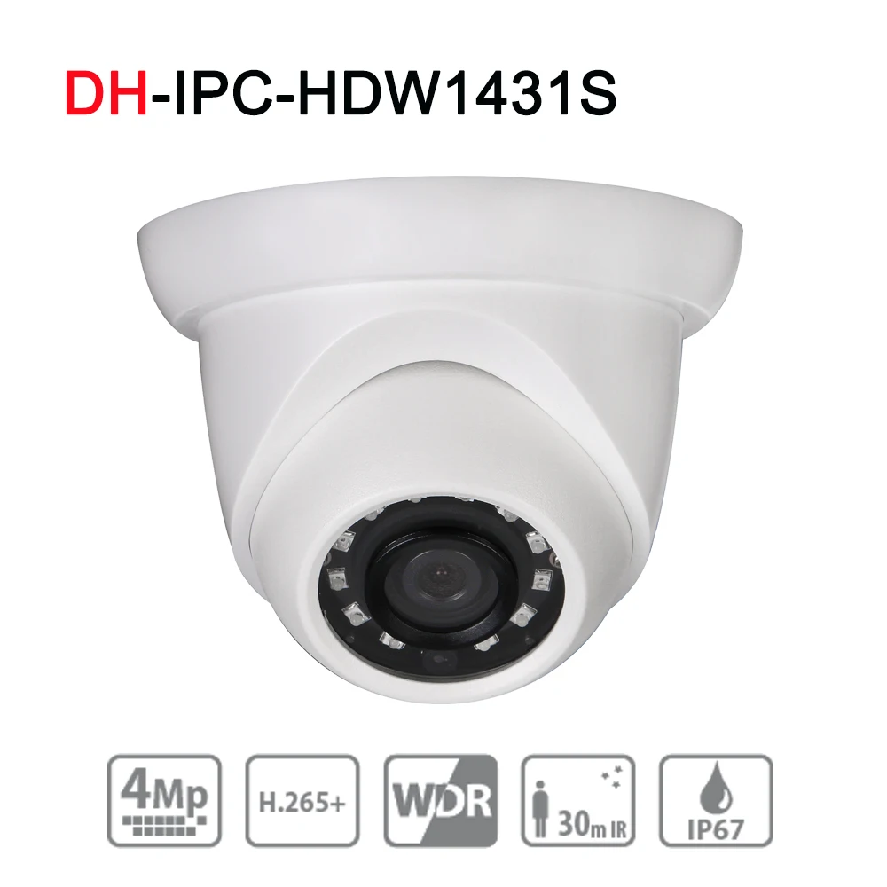 

DH IPC-HDW1431S 4MP WDR IR Eyeball Network Camera English Version Upgrade Original with POE IP67 IR30M Security CCTV IP Camera