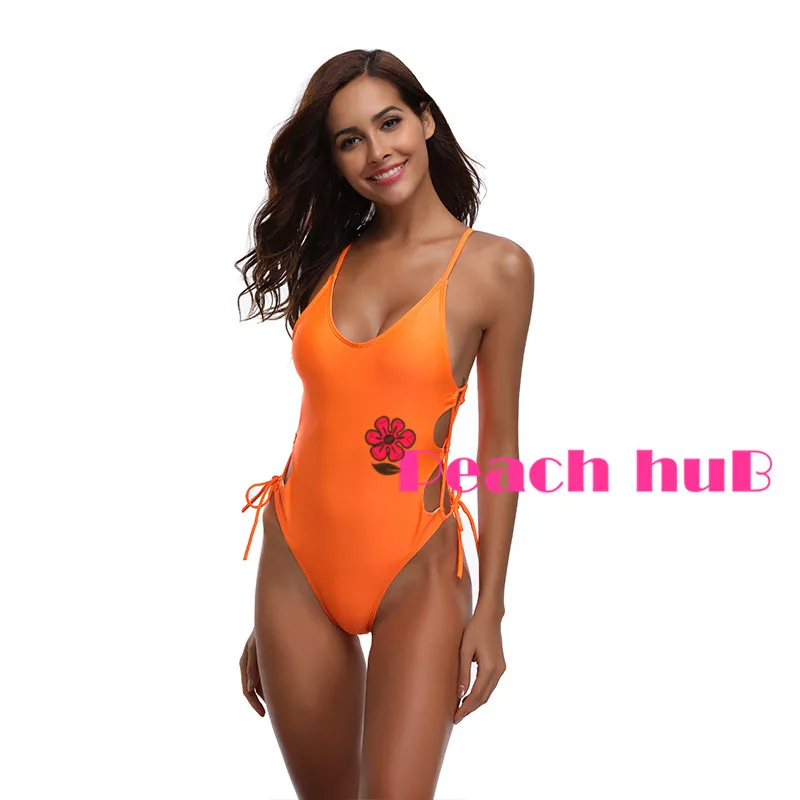 bright orange bathing suit