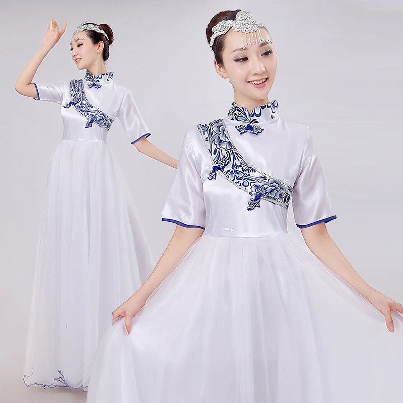 new classical dance costume porcelain Costume Chinese Folk music
