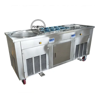 

Popular Double pan fried ice cream roll machine With higher quality 3 compressors fried ice cream machine