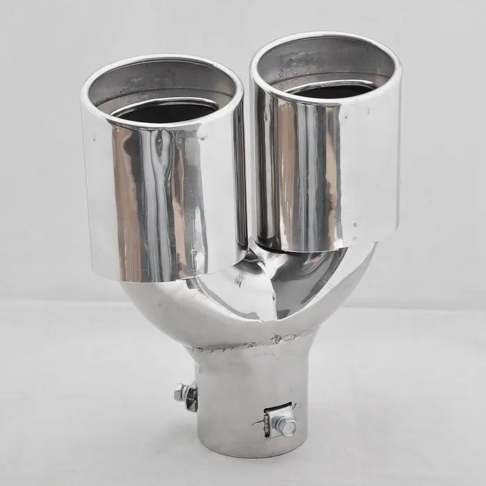 

For Stainless Steel Exhaust Muffler Dual Tips 30-45mm Inside Dia Twin Double [CP568]