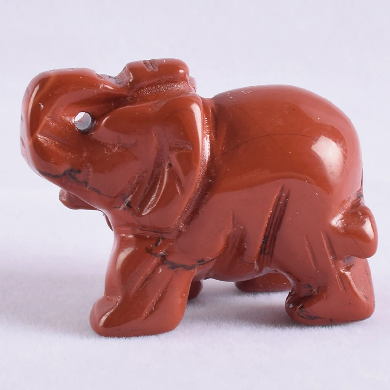 

Mini Figurine Natural Stone Elephant Statue Carved Craft Red Jasper Animals Decor Chakra Healing Crystal Feng Shui Decor Gift