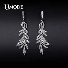 UMODE Drop Earrings For Women 2016 Rhodium plated CZ Crystal Dangle Earrings Costume Jewelry Fashion Girls Hot Gift AUE0216
