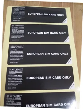 

Free shipping, 500 PCS/Lot universal mobile phone seal label sticker samsung Galaxy EUROPEAN SIM CARD ONLY delivery Add sticky