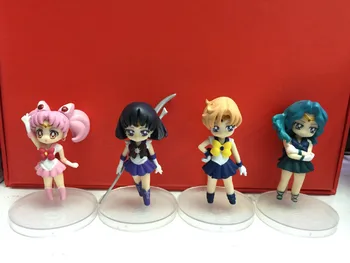 

Japanese Anime Figures Q Version Sailor Moon Cute Figure 4 Pcs Pvc Figure Cartoon Hot Toys Action Figure 6cm Toys Kid Gift