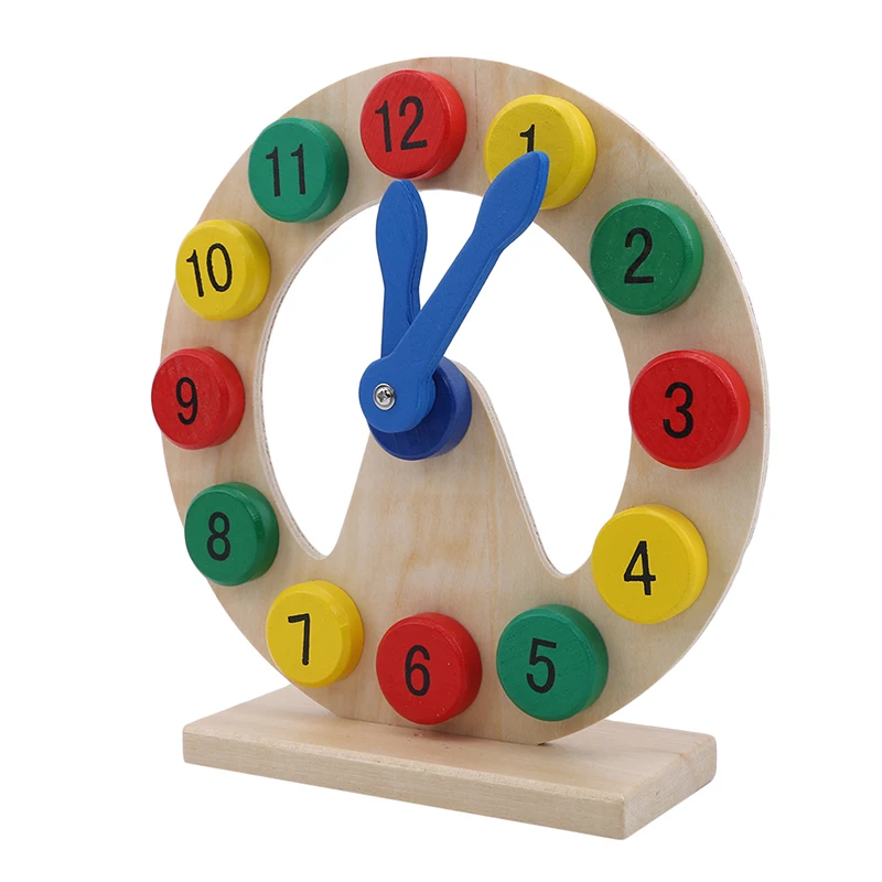  Classic Wooden Clock Model Building Blocks Education Teaching Children Wooden Clock Toy Children Di - 33011555498