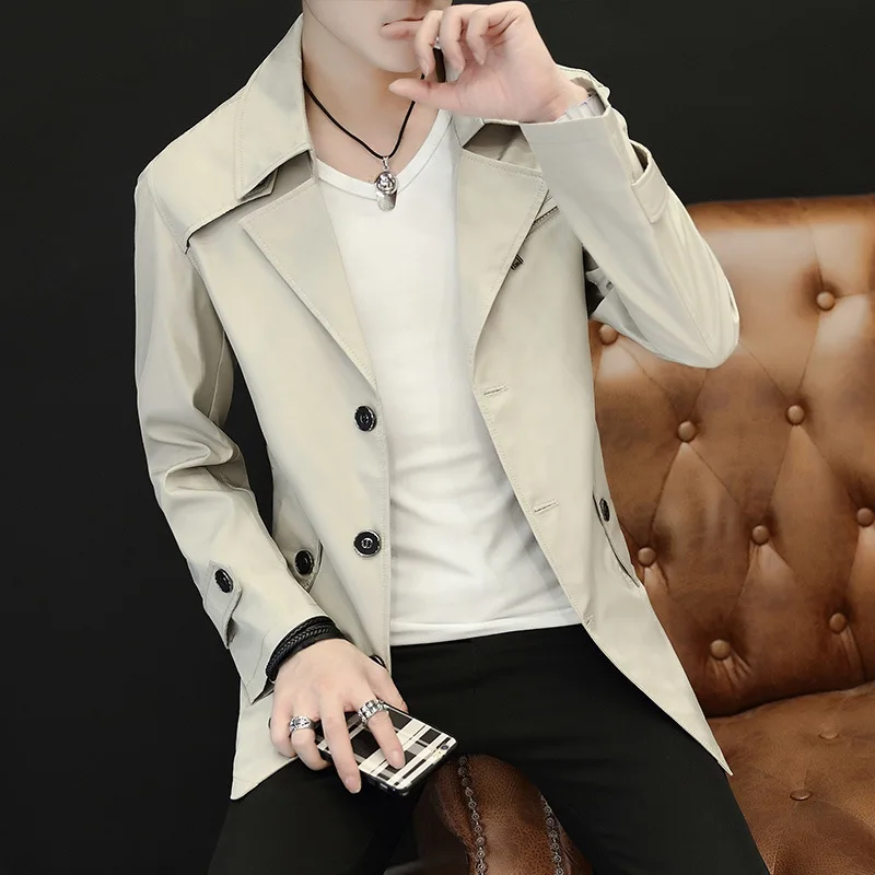 

Uwback Men's Trench Coats 2017 Brand Autumn Turn-Down Collar Windproof Casual Jackets Business Style Slim M-9XL Fall Coats XA256