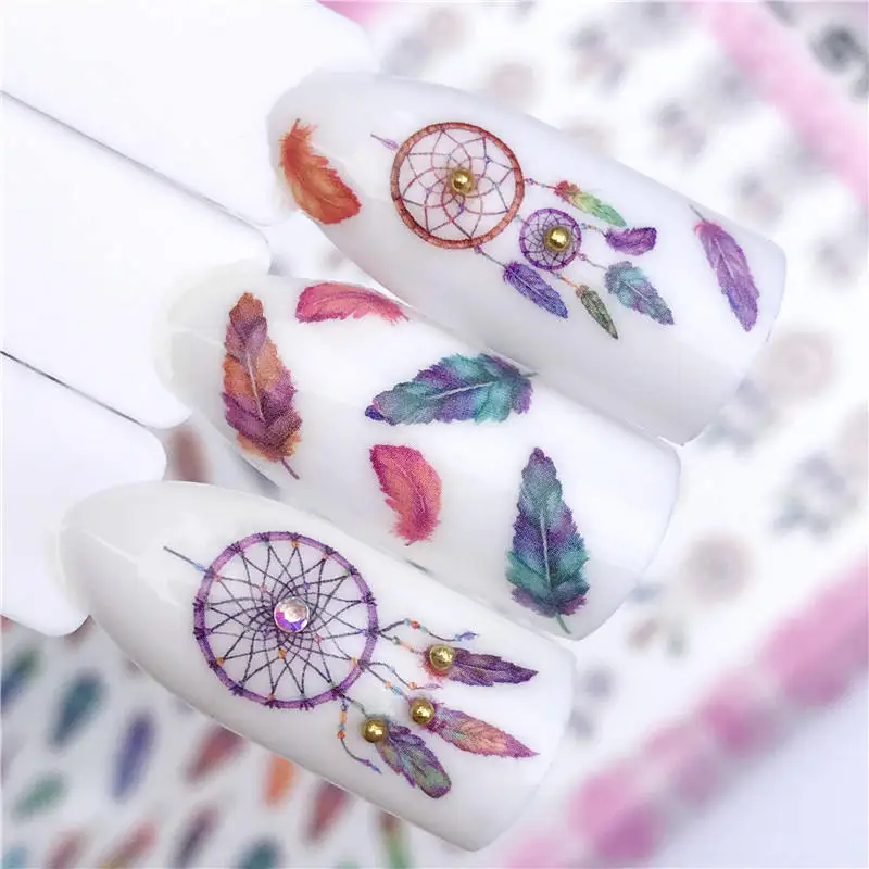 

YZWLE 2019 NEW Styles Nail Art Sticker Dream Chaser / Flower / Animal 3D Manicure Sticker Nail Art Decoration
