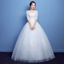 Хит, корейские свадебные платья, элегантное бальное платье, свадебные платья, v-образный вырез, кружево, тюль, Robe De Mariage, кружевное платье невесты