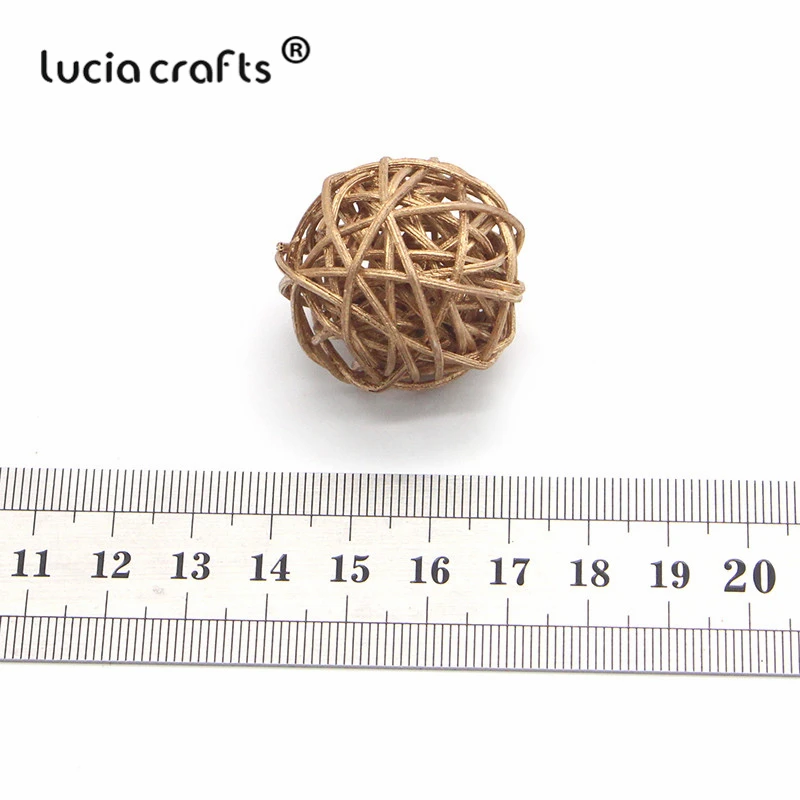 Lucia crafts 6 шт. 3 см/5 см Золотой винтажный Плетеный шар из тростника Рождественский