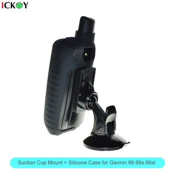 

Suction Cup Windshield Mount Holder + Silicone Protect Case Cover Skin for GPS Garmin GPSMAP 66 66s 66st