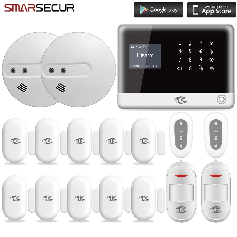 

Smarsecur home security alarm WIFI APP Control Wireless GSM/SMS Home GSM House Alarm System