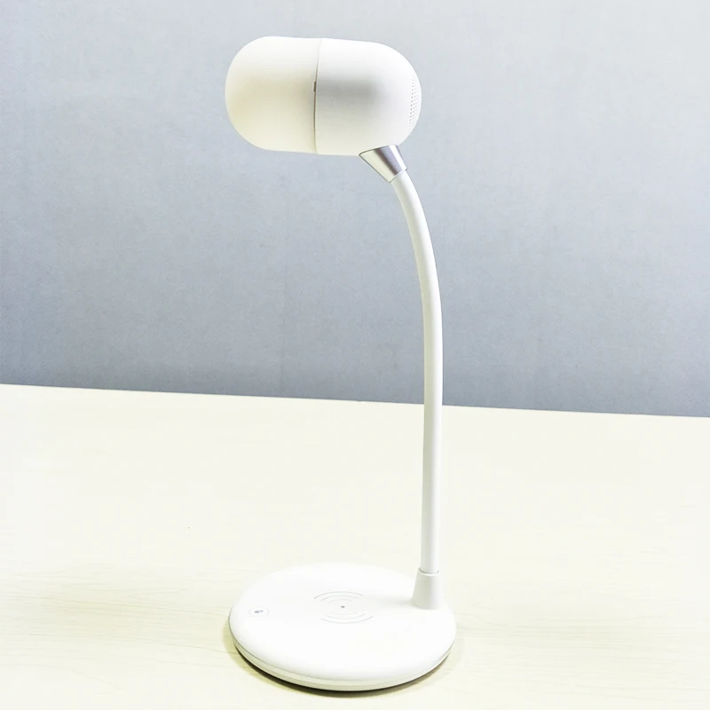 

Table Lamp Dimmable LED Desk Lamp Wireless charging lamp With 3 Brightness Bluetooth Speaker ,White