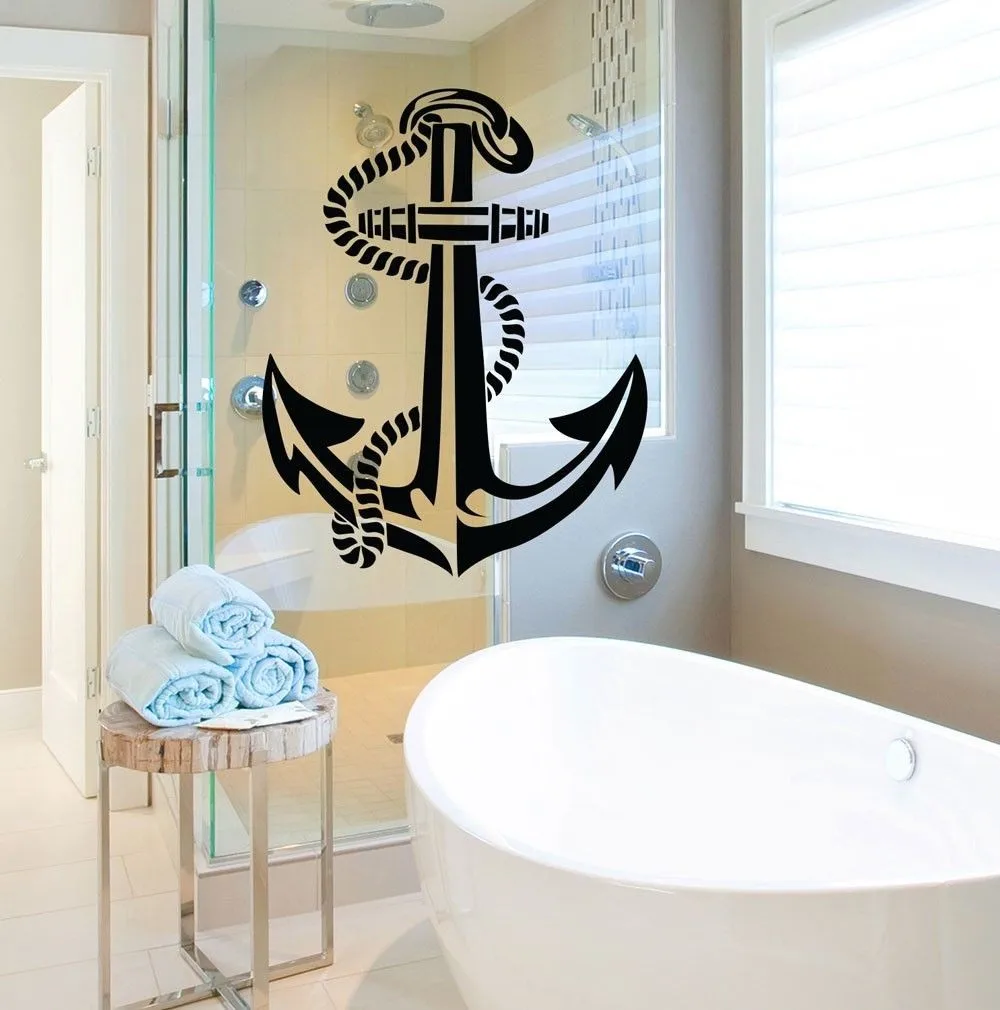Ship Wheel Anchor 5 Sizes Easy to Apply with Instructions 0787 Wall art Decal 32 Colours Interior or Exterior use