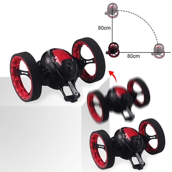 

2.4G RC Bounce Car with Jumping LED Light Music Automatic balancing Upright walking Remote Control Robot Car Toys Gifts for kids