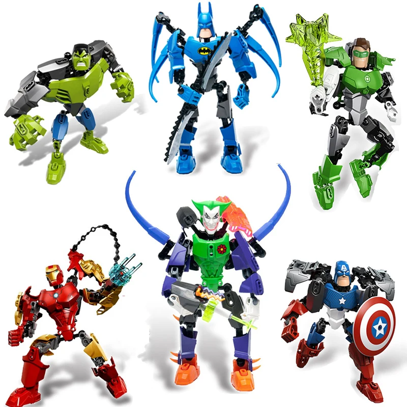 

Super Heroes Building Blocks Movable Joints Avengers Iron Man Captain America Buildable Action Figure Toy For Kids for Children