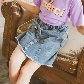 

2019 new Korean style wholesale girls denim skirt summer fashion girls skirt 4-9t B610