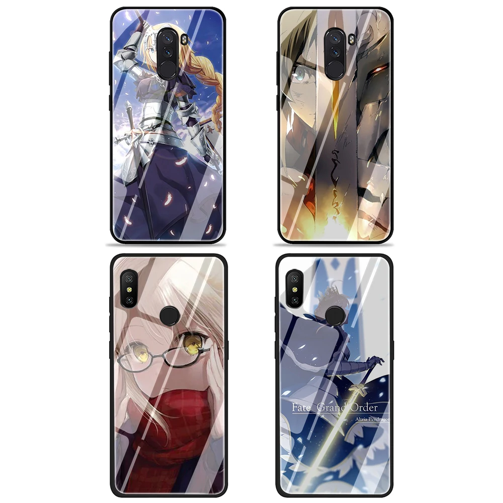 Fate Grand Order Anime Tempered Glass Phone Cover Case for Xiaomi Mi 8 9 A1 5X A2 6X Redmi 4X 6A Note 5 6 7 Pro Pocophone F1