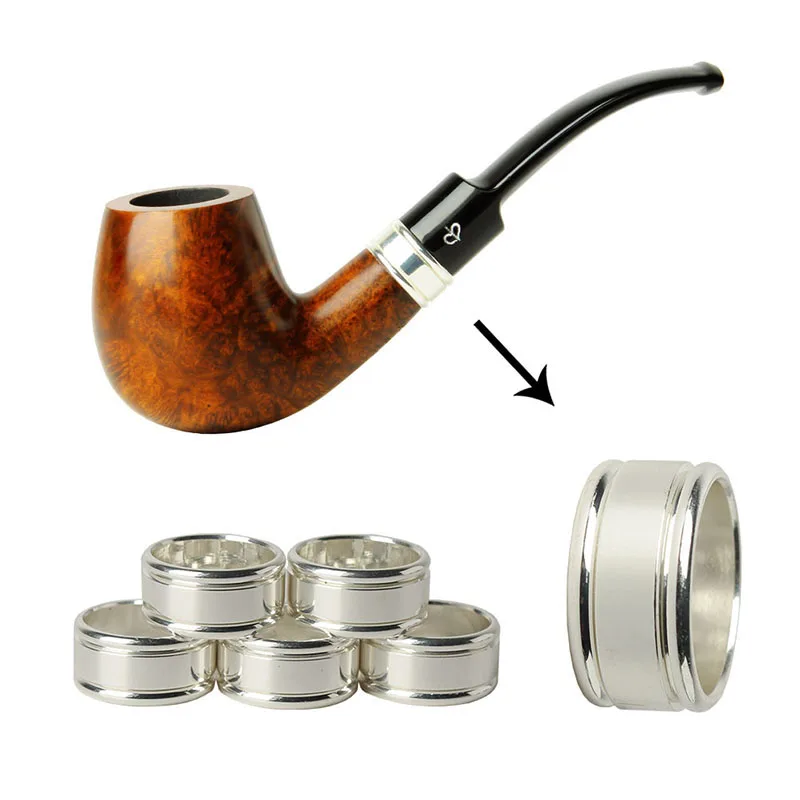 

MUXIANG 10 Pc/lot silvery plated Copper ring DIY Pipe making tools protecting Smoking Tobacco Pipe Decoration Hoop jh0019
