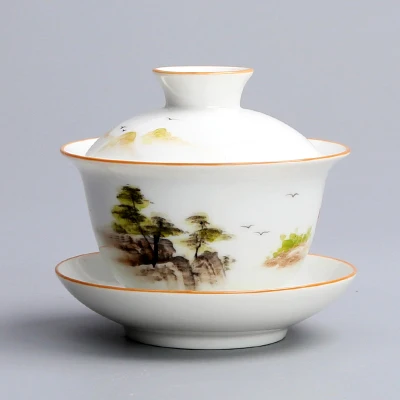 XMT-HOME чайная супница Цзиндэчжэнь gaiwan ручная роспись чайная чаша для молочного Улун Да Хун Пао чай Tie Guan Yin gongfu Чай, гайвань 1 шт - Цвет: like photo