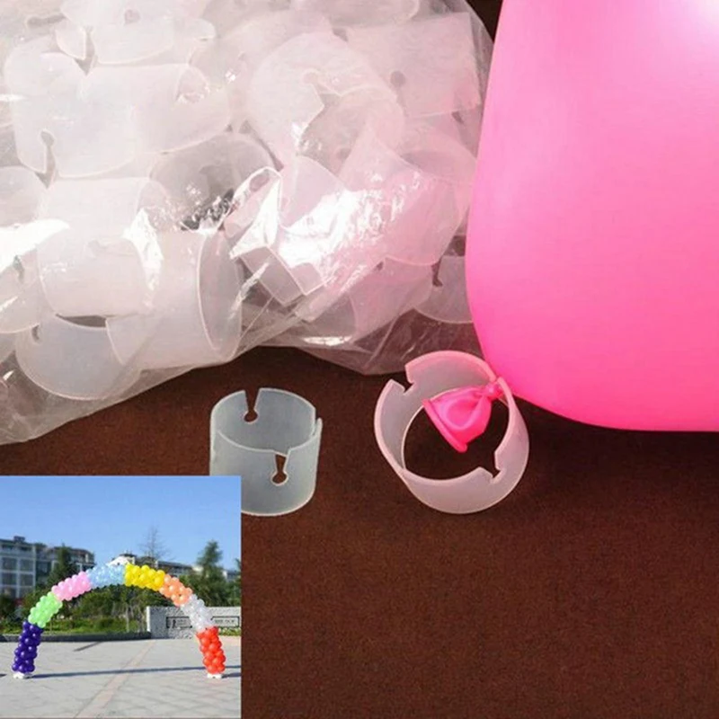 

iPOPU 50pcs/lot Balloon Clip Buckle Plastic Balloon Bracket Connector Ring Buckle Balloon Arch Wedding Birthday Party Supplies